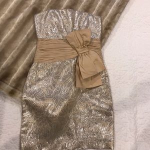 BCBG Strapless Gold Dress